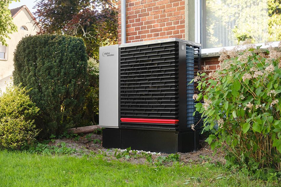 Wärmepumpe im Garten